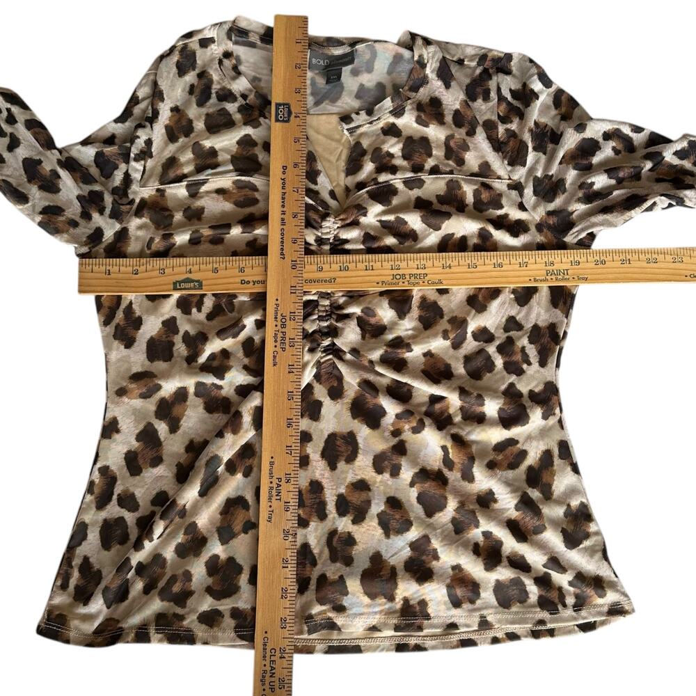 Womens Top Size XXL Cheetah Print Long Sleeve Professional Animal Cinched - Picture 2 of 7